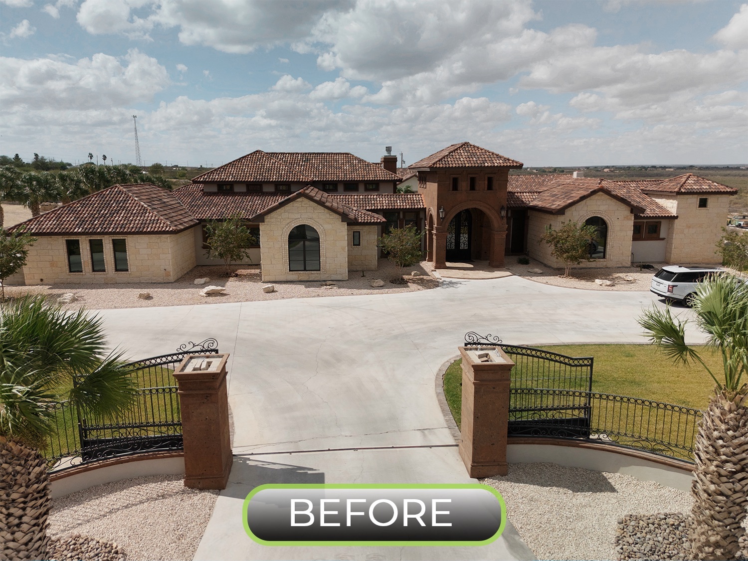Before — straight off the drone