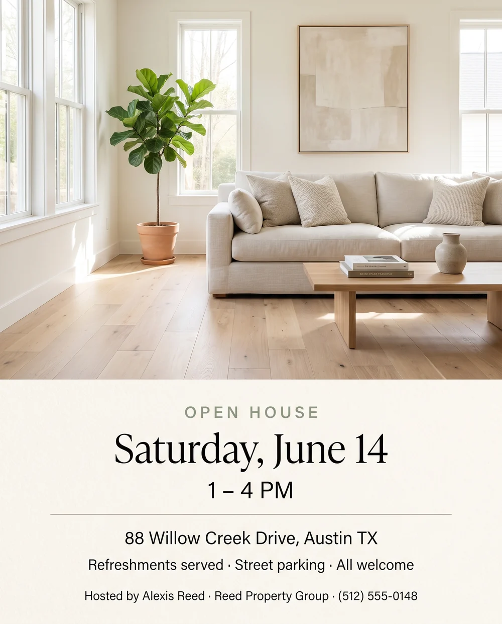 Open-house event flyer